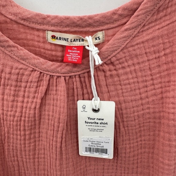 MARINE LAYER JUDE FLUTTER sleeve waffle cottagecore boho womans tank NWT XS - Picture 5 of 11